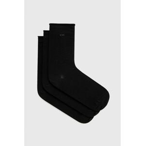 Ponožky Calvin Klein (3-pak) dámské, černá barva
