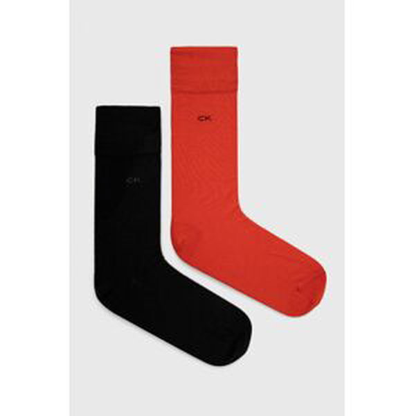 Ponožky Calvin Klein 2-pack pánské, červená barva