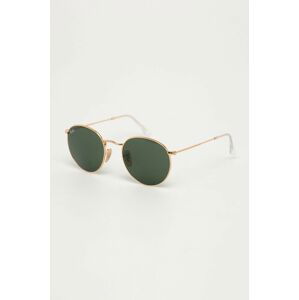 Sluneční brýle Ray-Ban ROUND METAL pánské, zlatá barva, 0RB3447