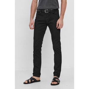 Kalhoty Emporio Armani pánské, černá barva, přiléhavé