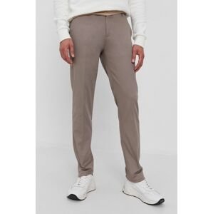 Kalhoty Emporio Armani pánské, šedá barva, přiléhavé