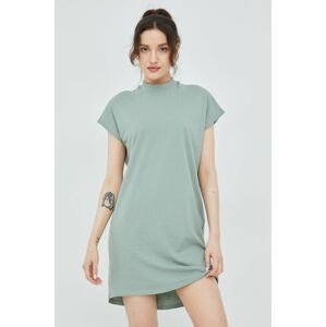 Bavlněné šaty Vero Moda zelená barva, mini