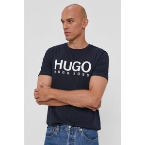 Tričko Hugo pánské, tmavomodrá barva, s potiskem