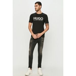 Tričko Hugo pánské, černá barva, s potiskem