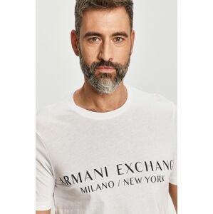Tričko Armani Exchange pánské, bílá barva, s potiskem, 8NZT72 Z8H4Z NOS
