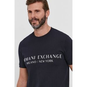 Tričko Armani Exchange pánské, tmavomodrá barva, s potiskem, 8NZT72 Z8H4Z NOS