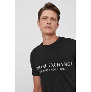 Tričko Armani Exchange pánské, černá barva, s potiskem, 8NZT72 Z8H4Z NOS