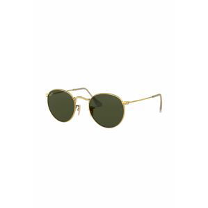 Sluneční brýle Ray-Ban ROUND METAL pánské, zlatá barva, 0RB3447