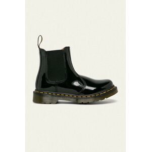 Kožené kotníkové boty Dr. Martens 2976 dámské, černá barva, na plochém podpatku, 25278001-Black