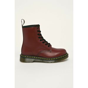 Kožené workery Dr. Martens 1460 dámské, vínová barva, na platformě