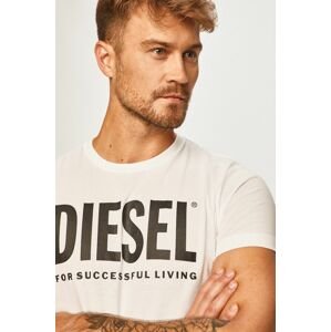 Tričko Diesel pánské, bílá barva, s potiskem
