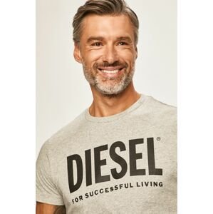 Tričko Diesel pánské, šedá barva, s potiskem