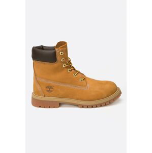 Nízké kozačky Timberland PREMIUM WATERPROOF BOOT dámské, hnědá barva, na plochém podpatku, lehce zateplené