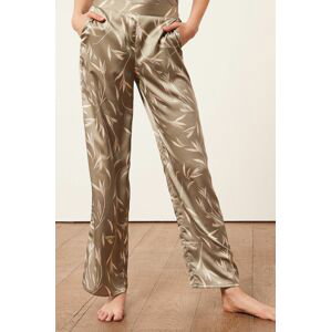 Pyžamové kalhoty Etam dámské, šedá barva, saténové