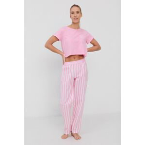 Pyžamo Brave Soul dámské, růžová barva, bavlněné