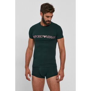 Pyžamová sada Emporio Armani Underwear zelená barva, hladká
