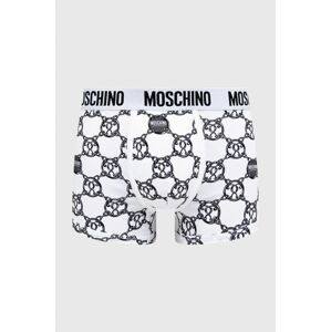 Boxerky Moschino Underwear pánské, bílá barva