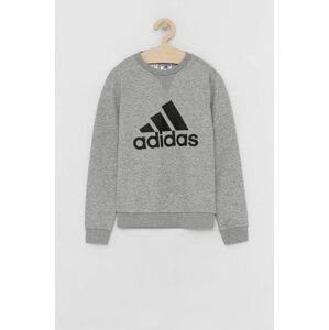 Dětská mikina adidas GS4273 šedá barva, melanžová