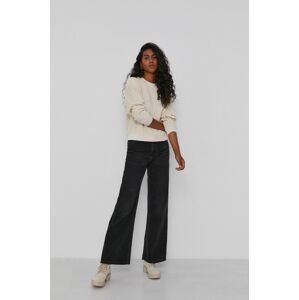 Mikina Calvin Klein Jeans dámská, krémová barva, hladká