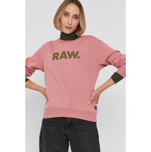 Mikina G-Star Raw dámská, růžová barva, s potiskem