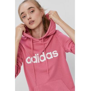 Mikina adidas dámská, růžová barva, s potiskem