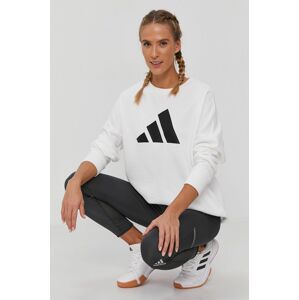 Mikina adidas Performance dámská, bílá barva, s potiskem