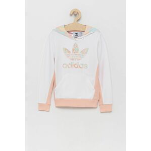 Dětská mikina adidas Originals H22628 bílá barva, s potiskem