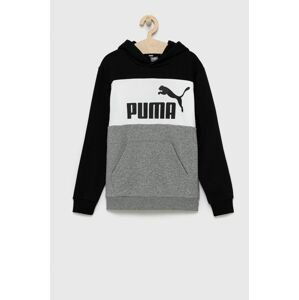 Dětská mikina Puma 846128 černá barva, s potiskem