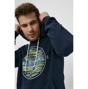 Mikina Jack & Jones pánská, tmavomodrá barva, s potiskem