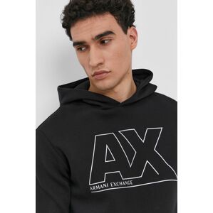 Mikina Armani Exchange pánská, černá barva, s potiskem