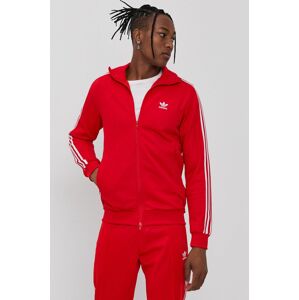 Mikina adidas Originals pánská, červená barva, hladká