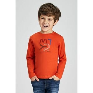 Dětské tričko s dlouhým rukávem Mayoral oranžová barva, s potiskem