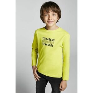 Dětské tričko s dlouhým rukávem Mayoral zelená barva, s potiskem
