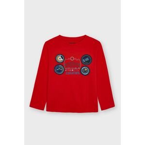 Dětské tričko s dlouhým rukávem Mayoral červená barva, s potiskem