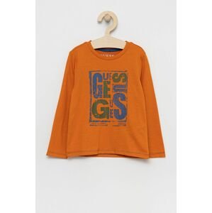 Guess - Dětská bavlněná košile s dlouhým rukávem