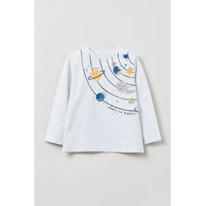 Dětské tričko s dlouhým rukávem OVS bílá barva, s potiskem