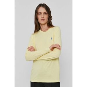 Tričko s dlouhým rukávem Polo Ralph Lauren dámské, žlutá barva