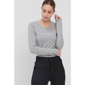 Tričko s dlouhým rukávem Emporio Armani Underwear dámské, šedá barva