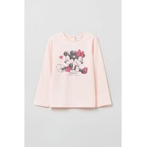 Dětské tričko s dlouhým rukávem OVS růžová barva