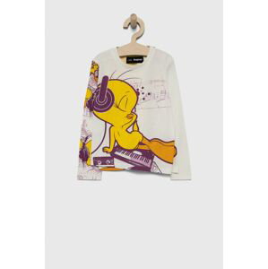 Desigual - Dětská bavlněná košile s dlouhým rukávem x Looney Tunes