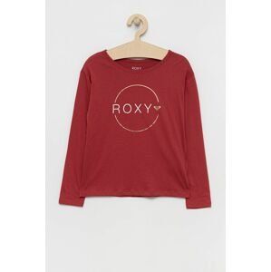 Dětská bavlněná košile s dlouhým rukávem Roxy růžová barva