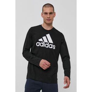 Tričko s dlouhým rukávem adidas GV5274 pánské, černá barva, s potiskem