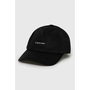 Čepice Calvin Klein černá barva, hladká