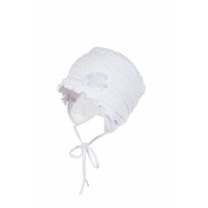 Dětska čepice Jamiks bílá barva, z tenké pleteniny, bavlněná