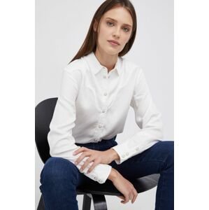 Košile Lee dámská, bílá barva, regular, s klasickým límcem