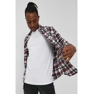 Bavlněné tričko Produkt by Jack & Jones pánské, fialová barva, regular, s klasickým límcem
