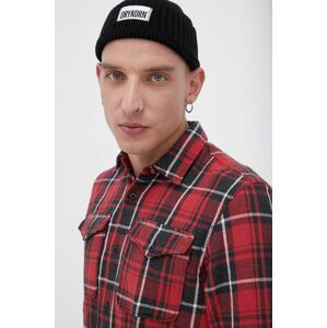 Bavlněné tričko Premium by Jack&Jones pánské, červená barva, regular, s klasickým límcem