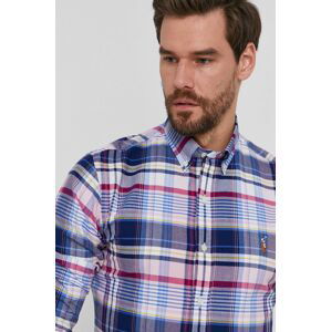 Bavlněné tričko Polo Ralph Lauren pánské, slim, s límečkem button-down