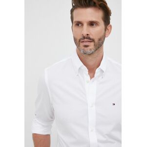 Košile Tommy Hilfiger pánská, bílá barva, slim, s límečkem button-down