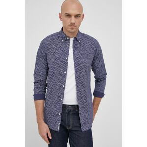 Košile Tommy Hilfiger pánská, tmavomodrá barva, slim, s límečkem button-down